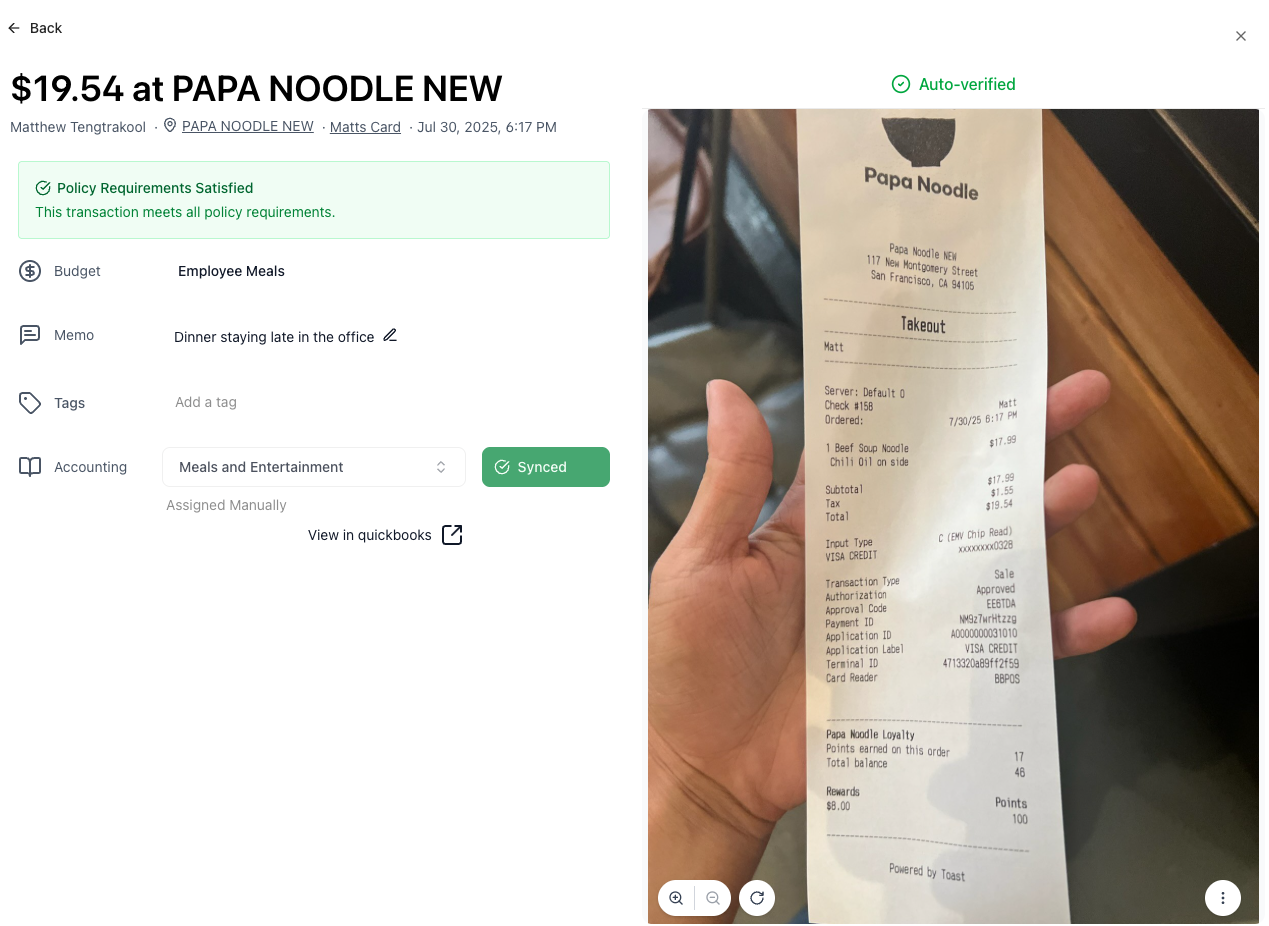 Synced Transaction in Givefront